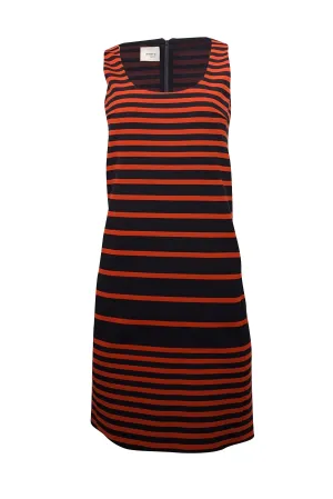 Akris - Navy & Orange Striped Sleeveless Dress Sz 4