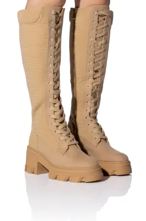 AMBROSE LACE UP BOOT IN TAN