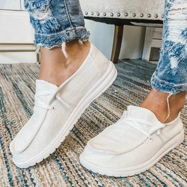 Amozae-- New Women Shoes Sneakers Canvas Flats Large Size Women Fashion Vulcanize Shoes Summer Flats Mujer Zapatill Casual Shoes