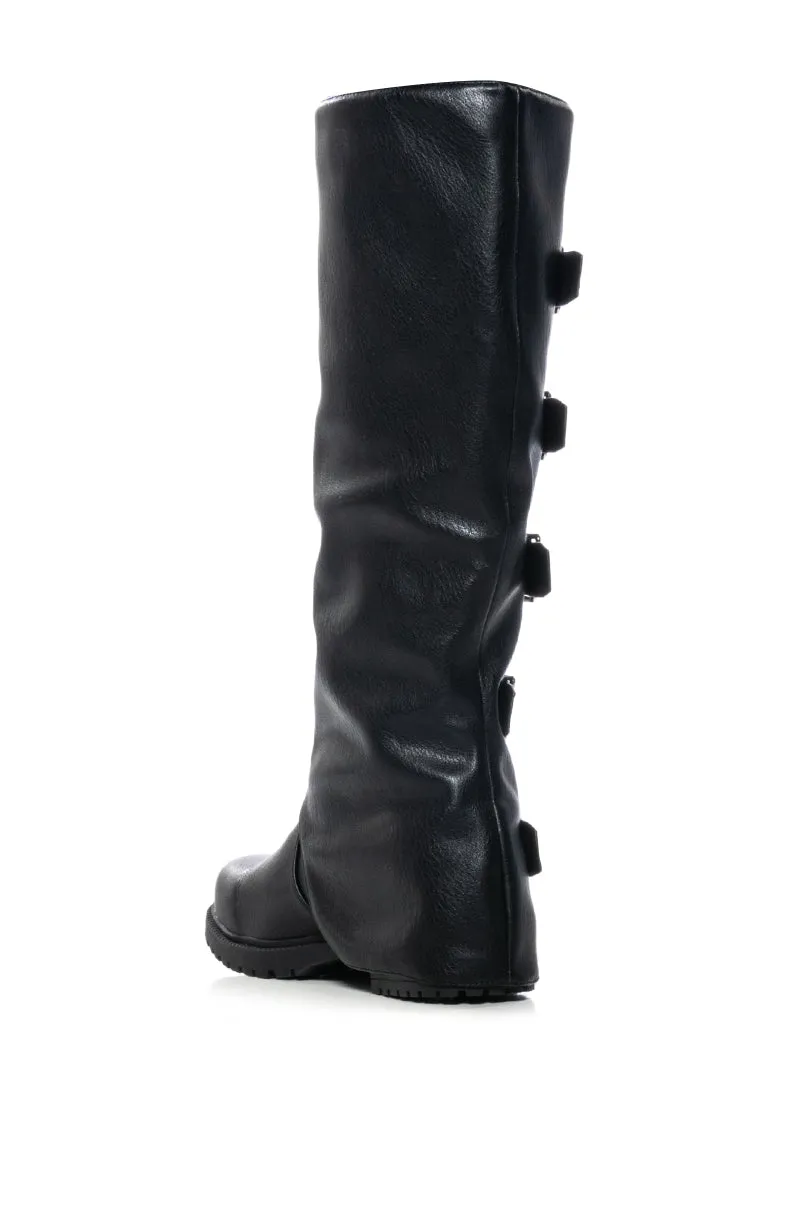 AZALEA WANG BAKEWELL BUCKLE BLACK BOOT