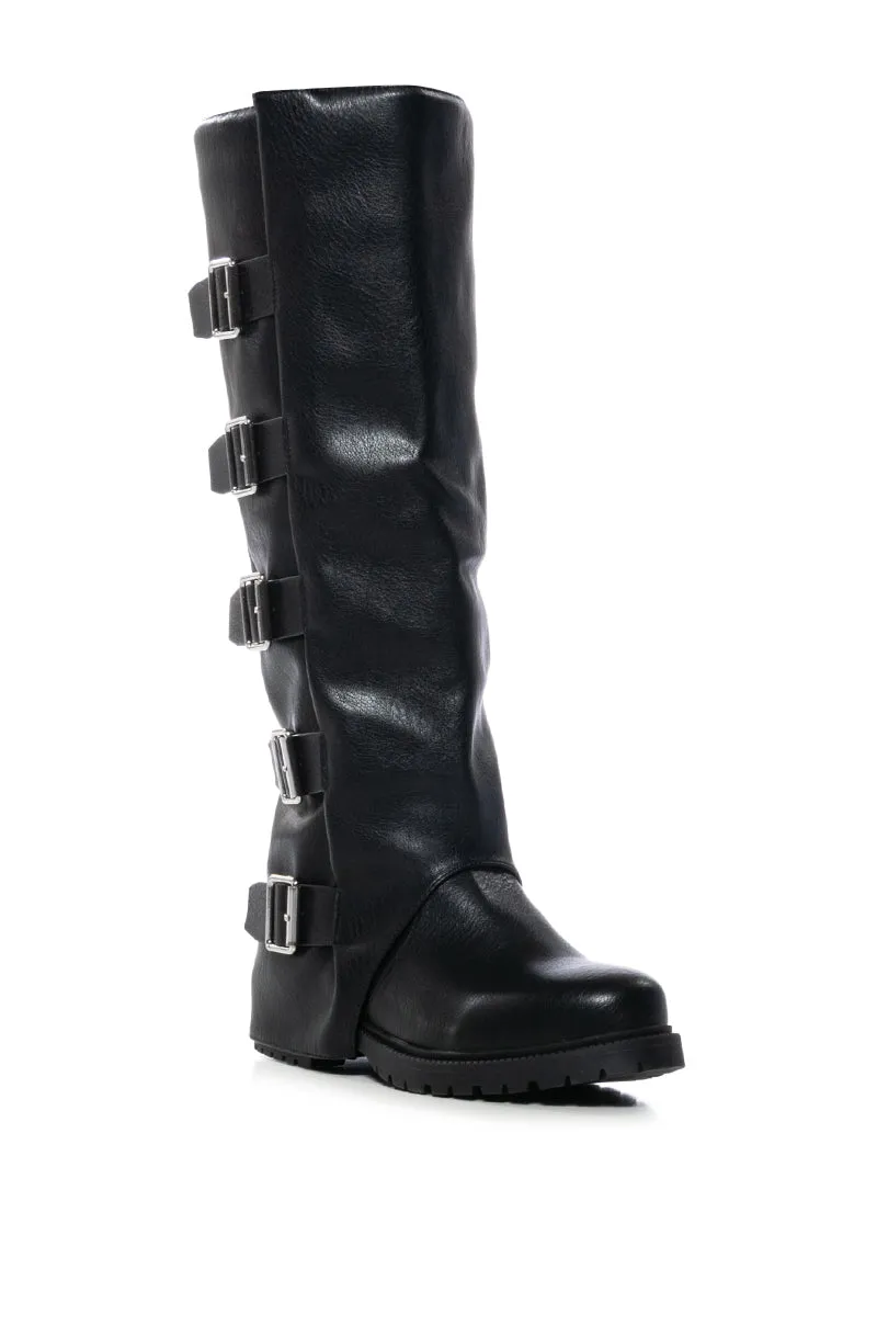 AZALEA WANG BAKEWELL BUCKLE BLACK BOOT