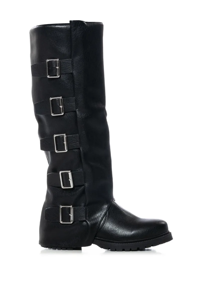 AZALEA WANG BAKEWELL BUCKLE BLACK BOOT