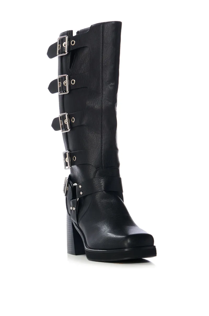 AZALEA WANG BRONSON CHUNKY MOTO BOOT