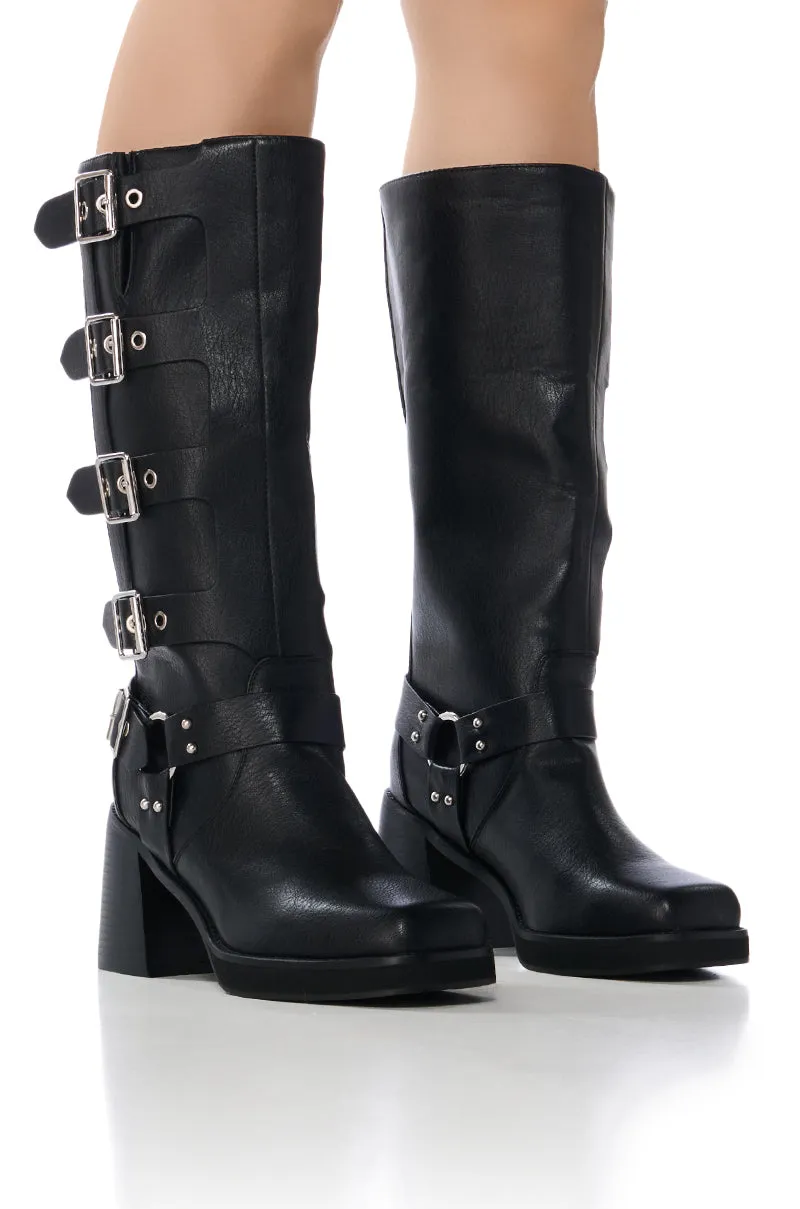 AZALEA WANG BRONSON CHUNKY MOTO BOOT