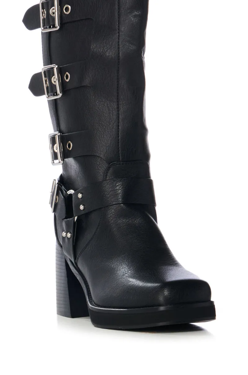 AZALEA WANG BRONSON CHUNKY MOTO BOOT