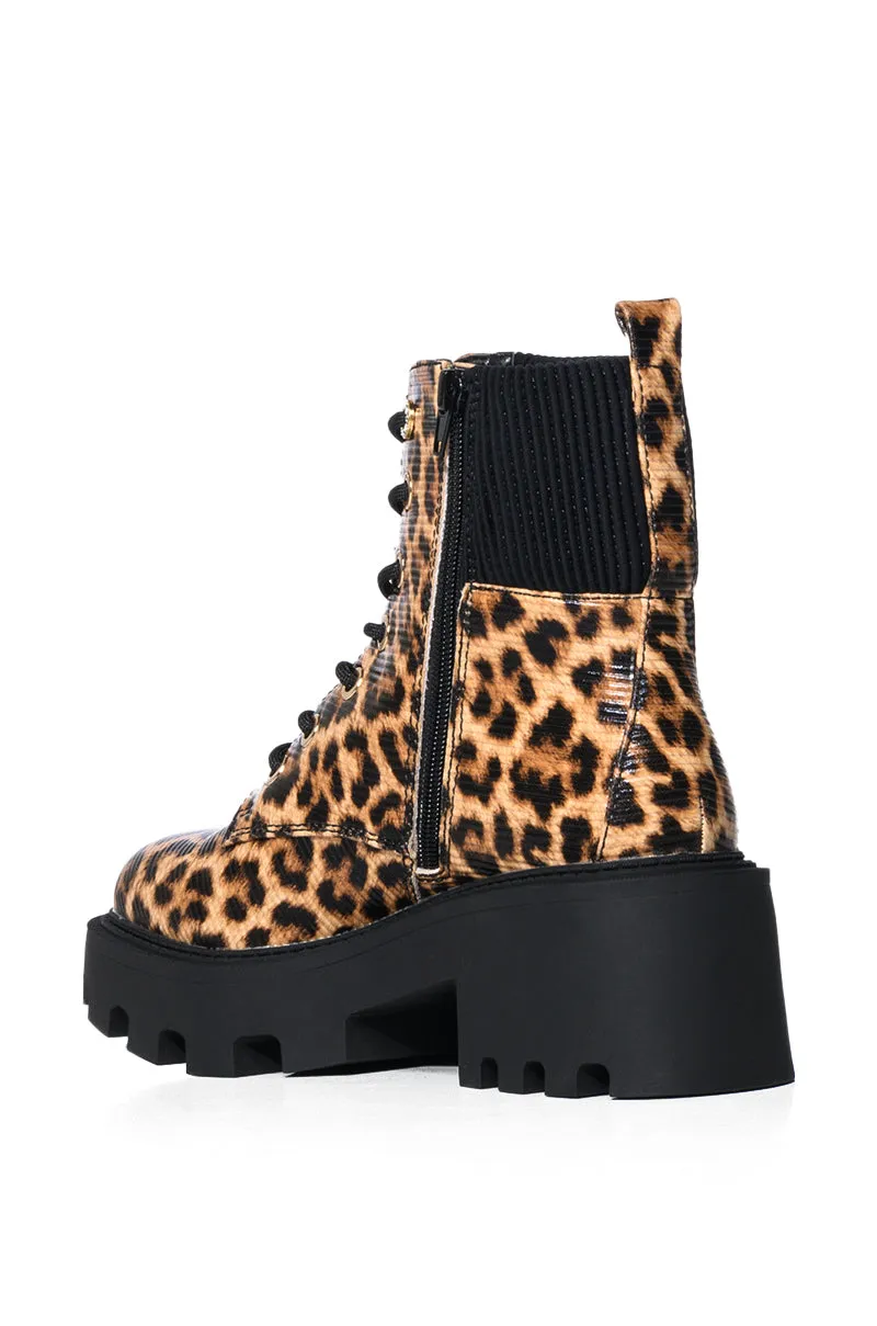 AZALEA WANG ESPECIAL LEOPARD COMBAT BOOTIE