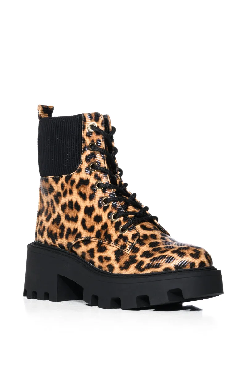 AZALEA WANG ESPECIAL LEOPARD COMBAT BOOTIE