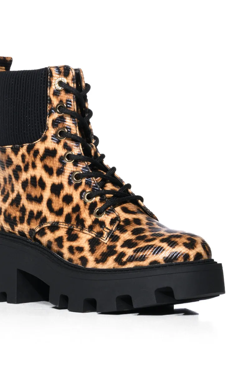 AZALEA WANG ESPECIAL LEOPARD COMBAT BOOTIE