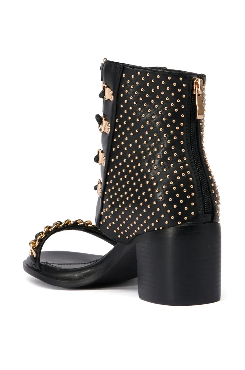 AZALEA WANG IZABELLA BLACK OPEN TOE SANDAL BOOTIE