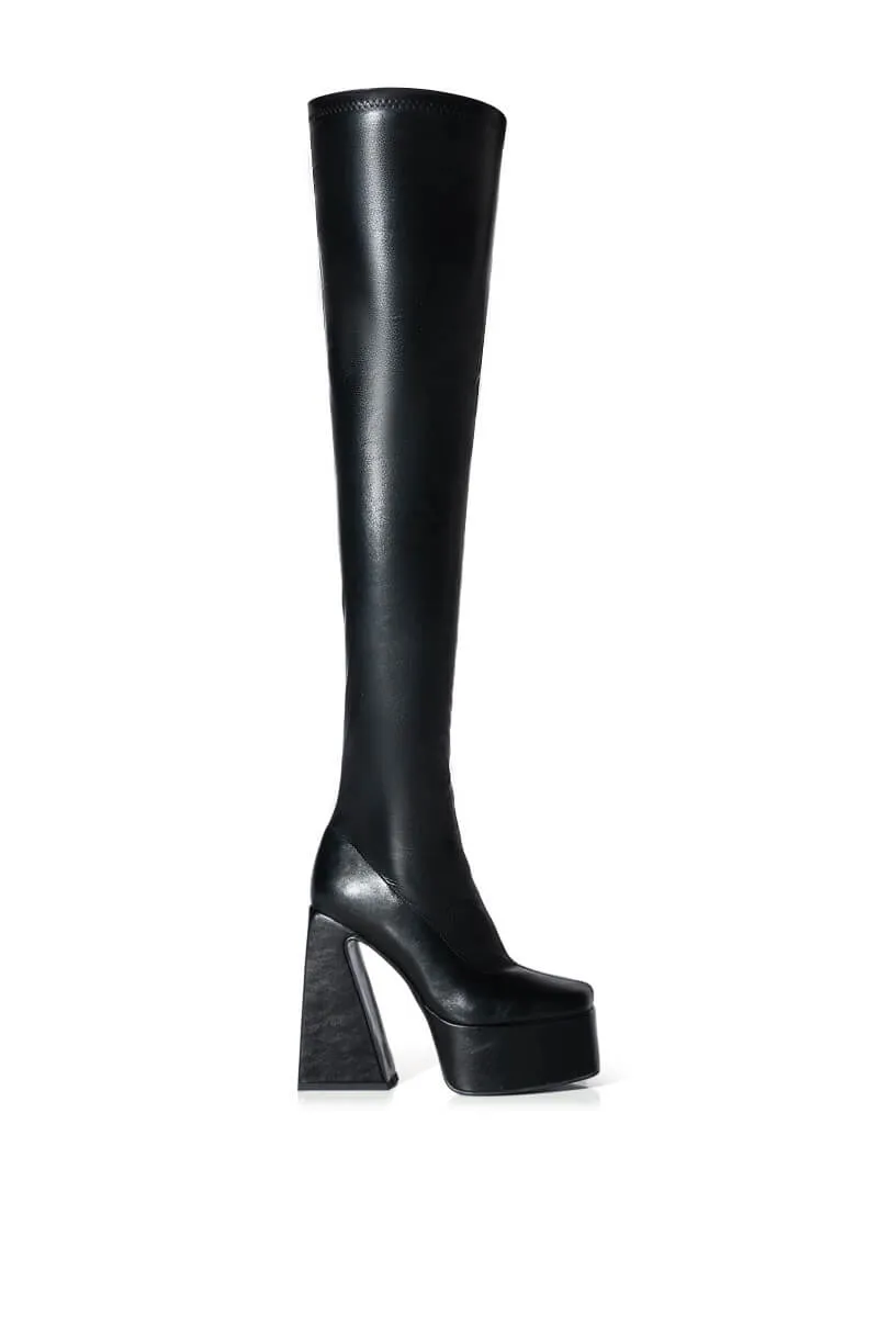 AZALEA WANG KIMBERLY THIGH HIGH BOOT IN BLACK