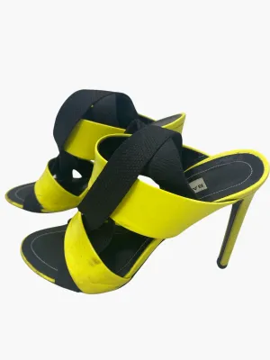 Balenciaga yellow & black leather & elastic strappy sandals size UK3/US5