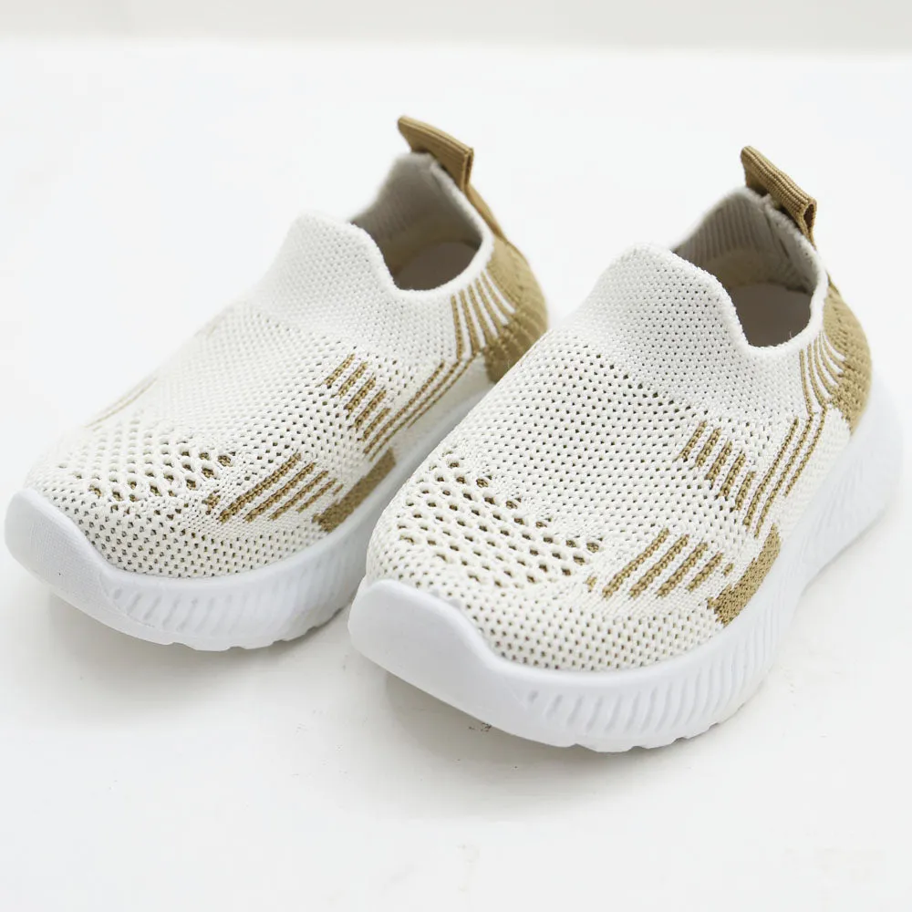 Beige Mesh Slip On Sneakers