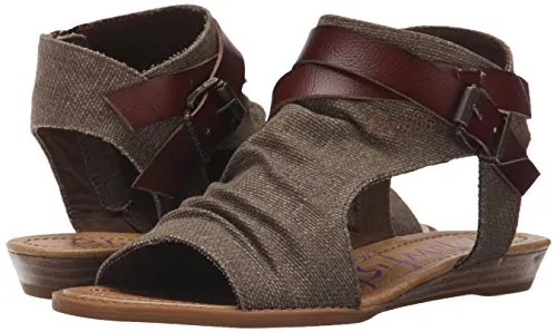 Blowfish Malibu Women's Balla Core Sandal,Brown Rancher Canvas/Whiskey Dyecut,11