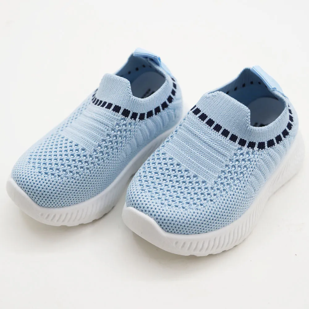 Blue & Grey Mesh Slip On Sneakers