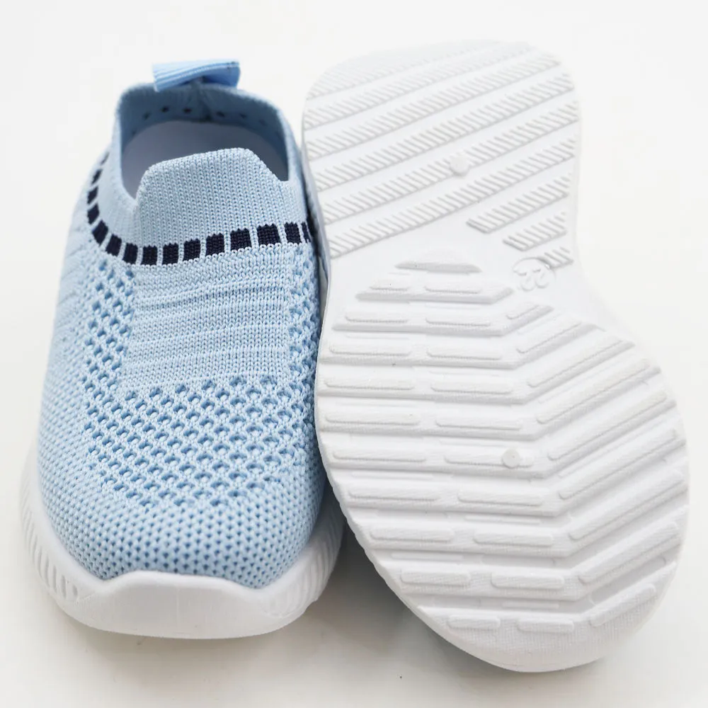 Blue & Grey Mesh Slip On Sneakers