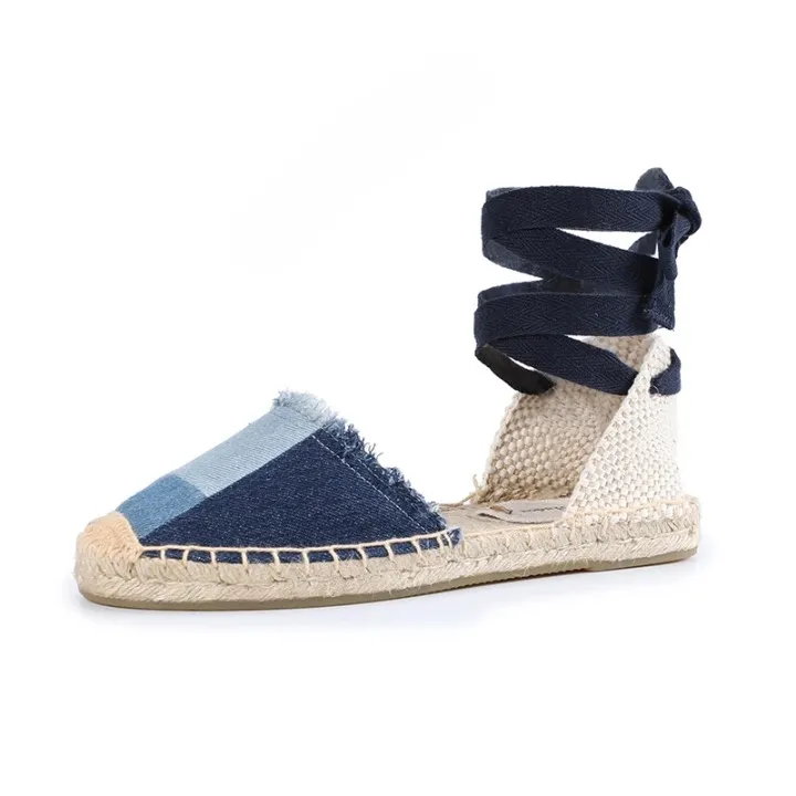 Brielle Casual Pattern Lace-Up Espadrille Sandals