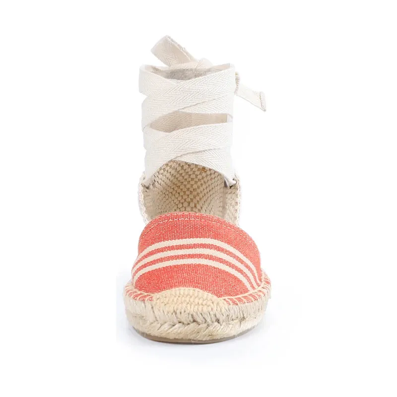 Brielle Casual Pattern Lace-Up Espadrille Sandals