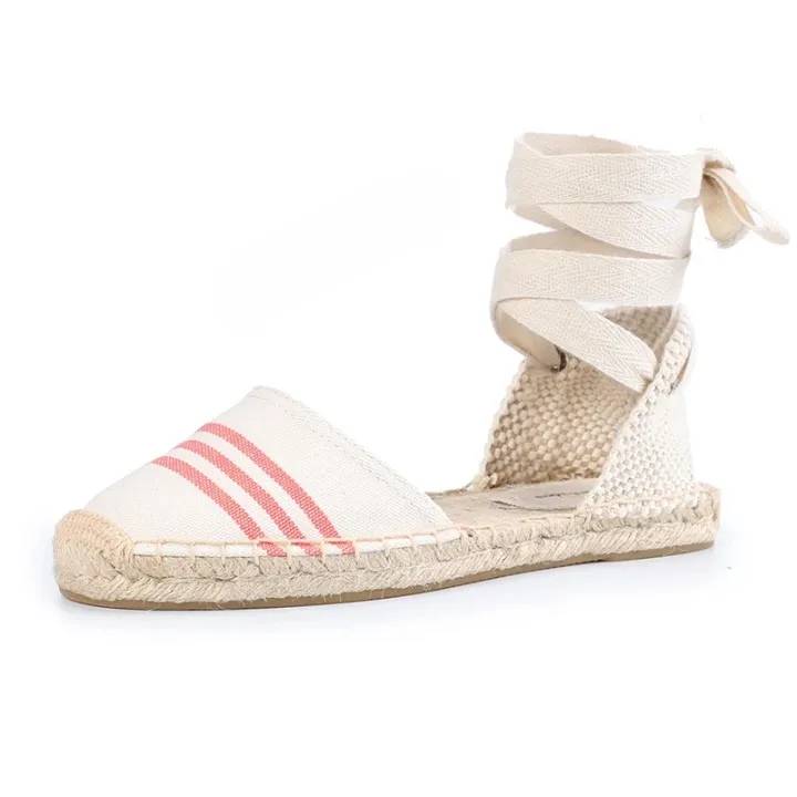 Brielle Casual Pattern Lace-Up Espadrille Sandals