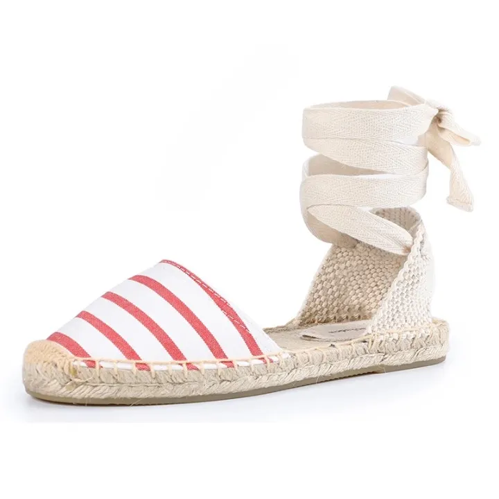 Brielle Casual Pattern Lace-Up Espadrille Sandals