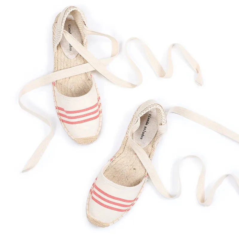 Brielle Casual Pattern Lace-Up Espadrille Sandals