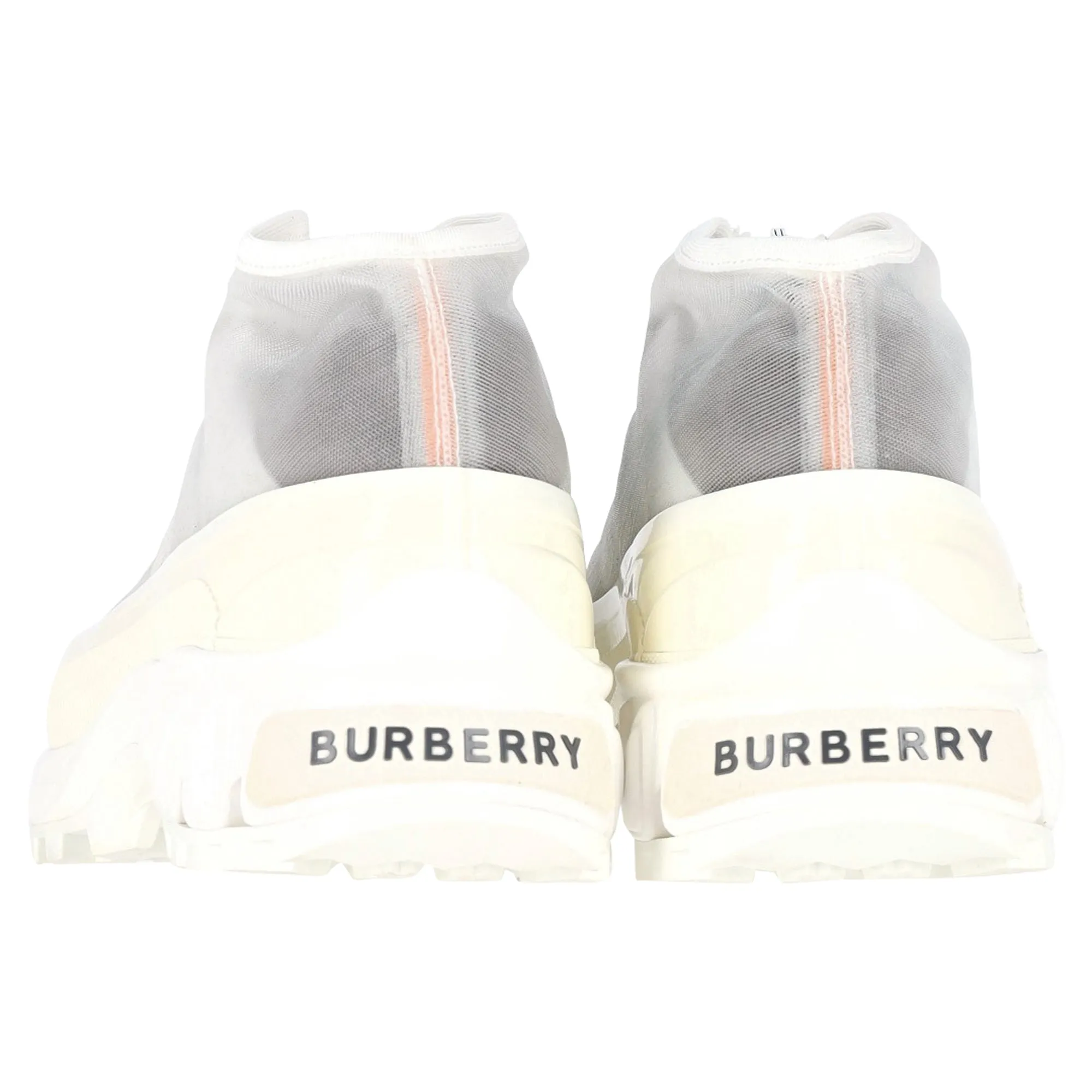 Burberry Arthur Layered Sneakers In White Mesh and Rubber