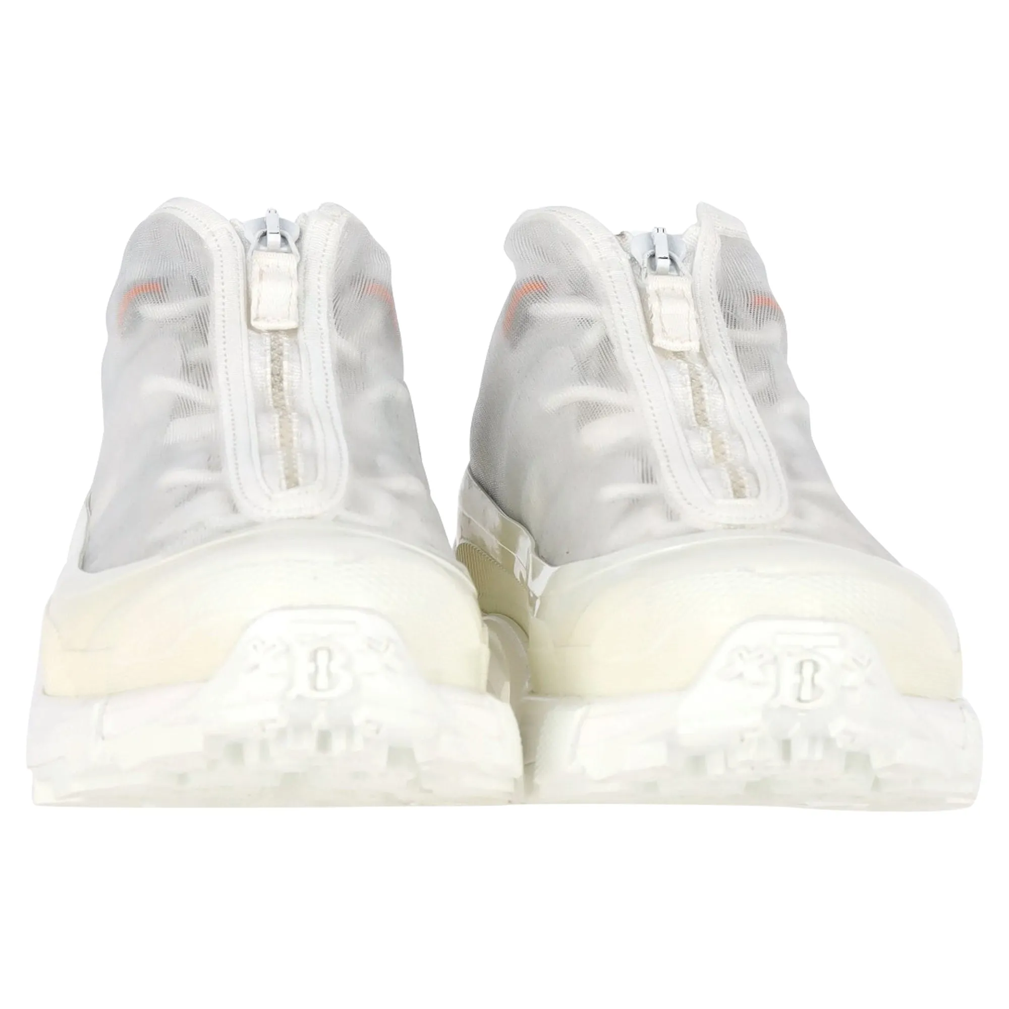 Burberry Arthur Layered Sneakers In White Mesh and Rubber