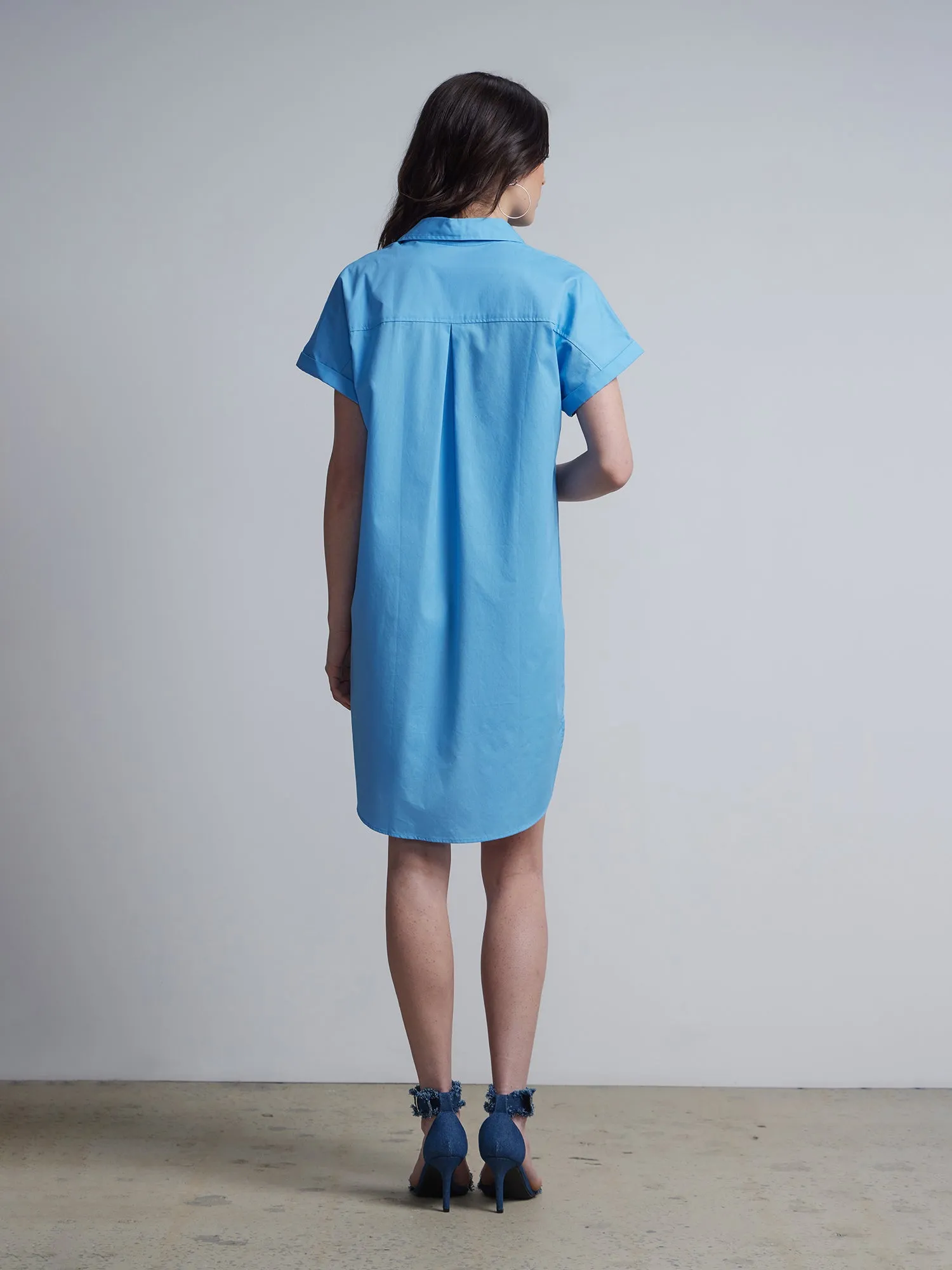 Button-Front Collared Shirtdress