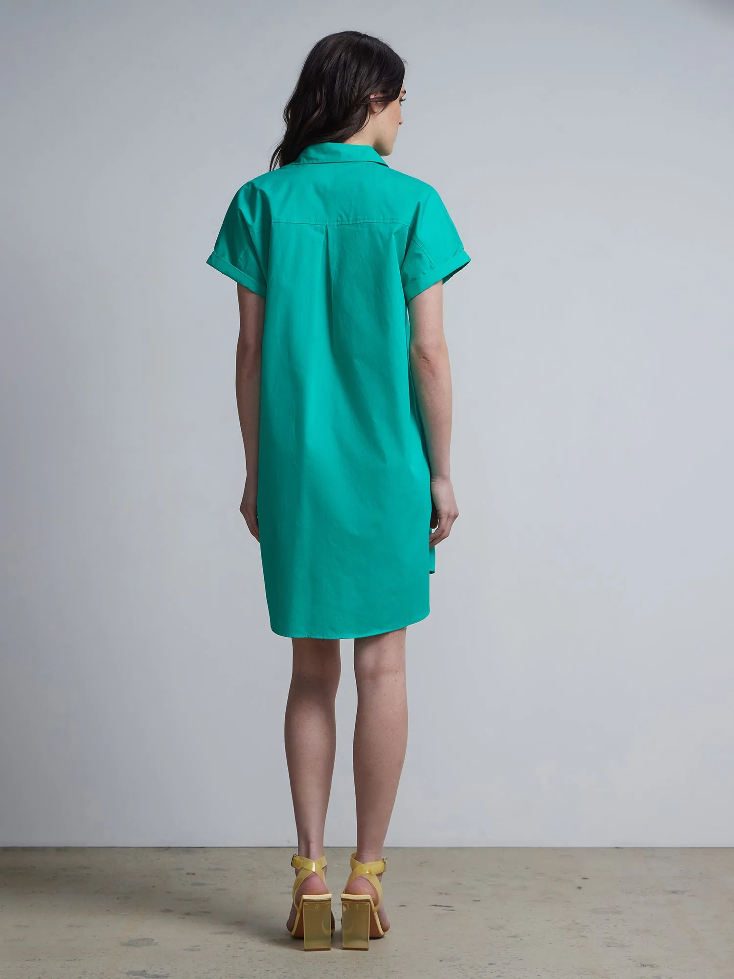 Button-Front Collared Shirtdress