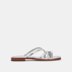 INDIGO SANDALS SILVER DISTRESSED LEATHER