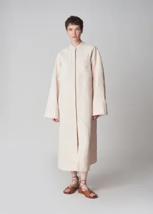 Long Linen Shirt Dress in Whisper Pink