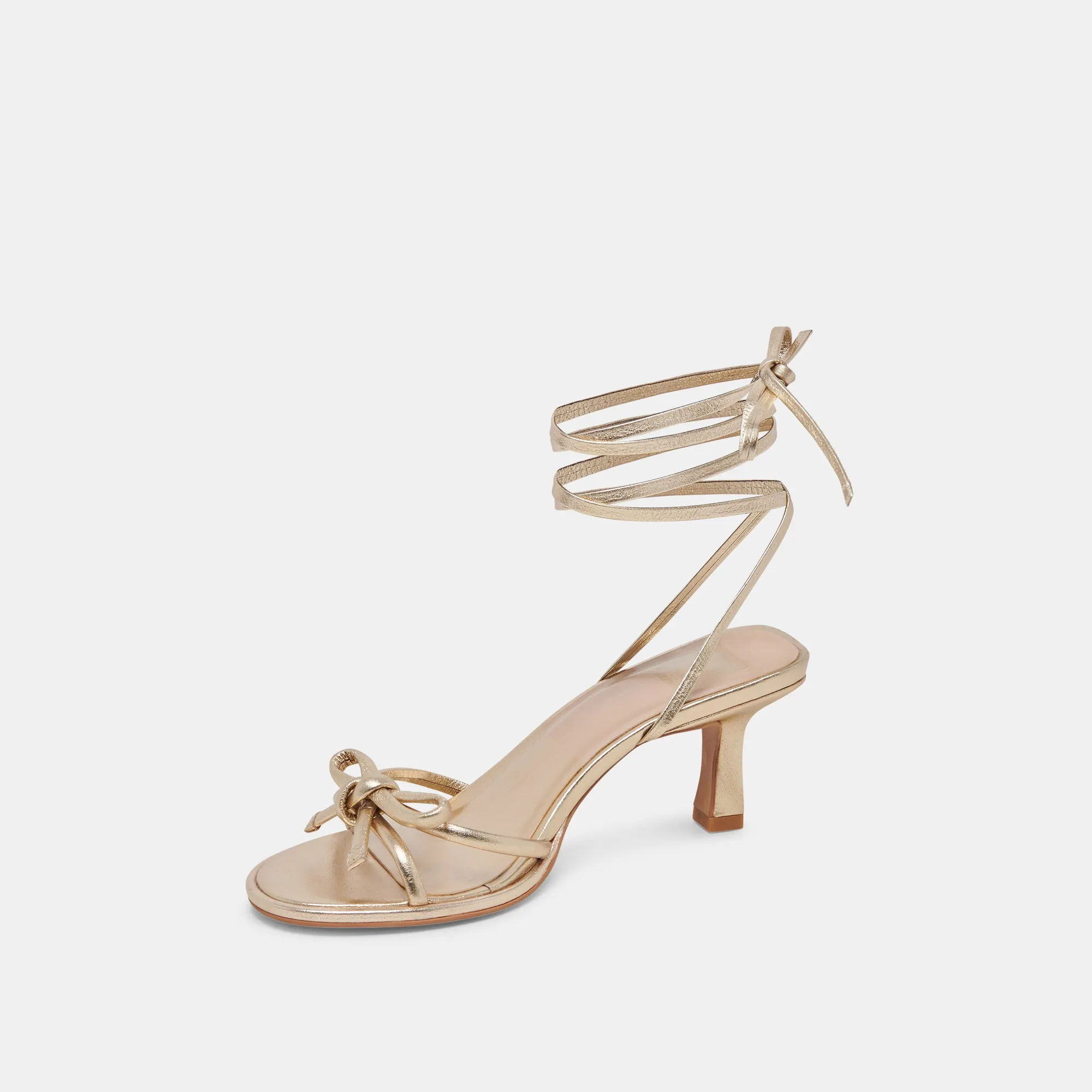 MAISON HEELS GOLD METALLIC LEATHER