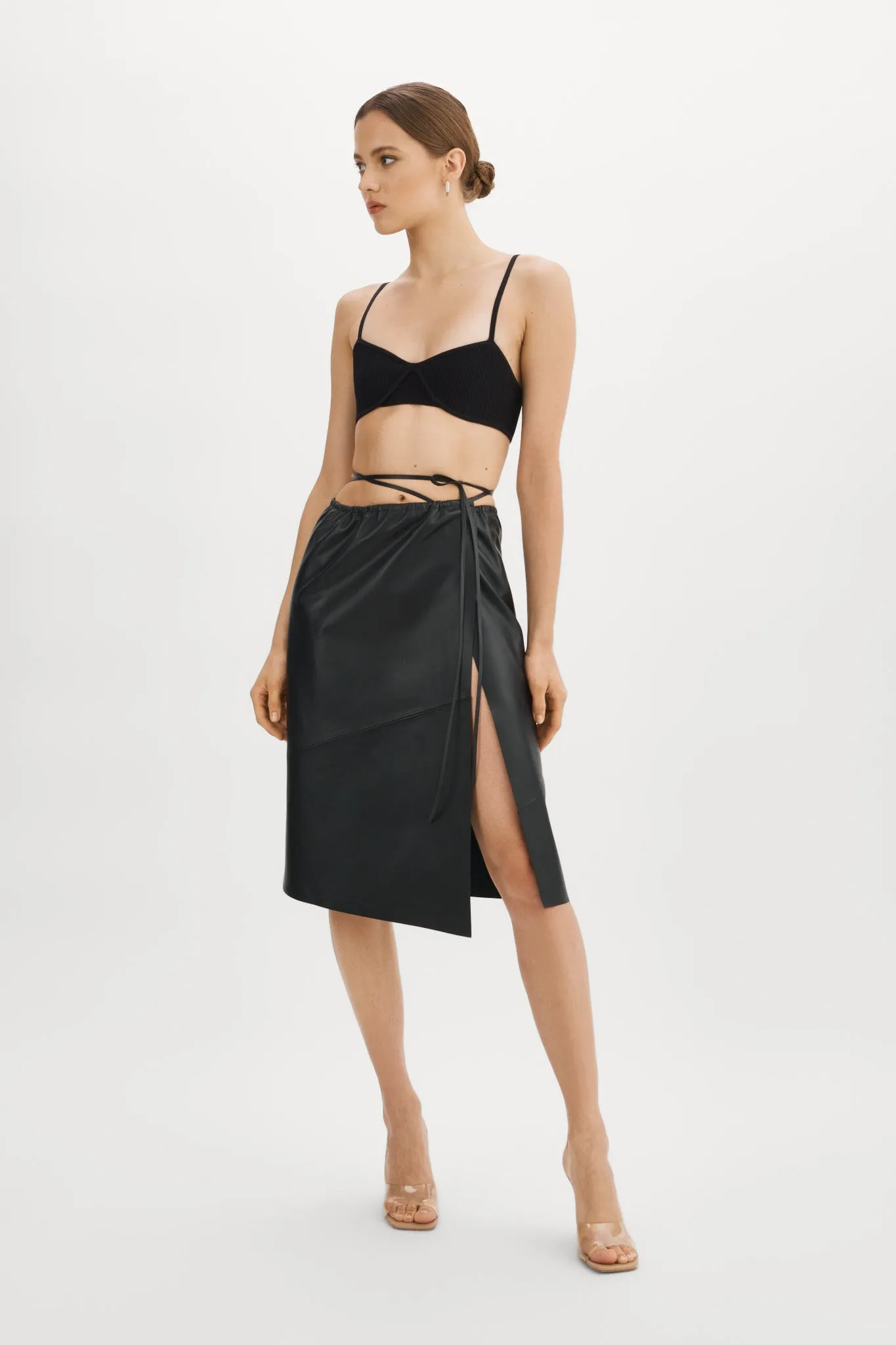 MARISSA | Leather Tie Skirt