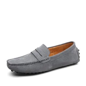 Men's faux suede penny loafers daily slip on flats