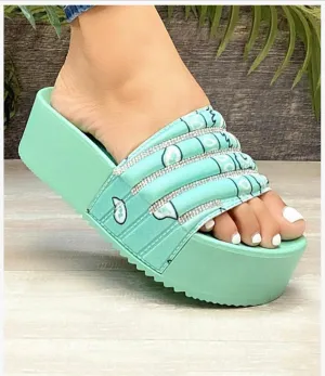 Mint Bandana Platform Sandal- Women