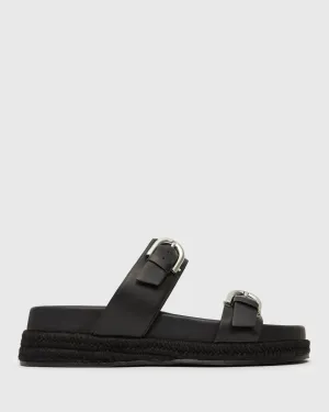 REMI Leather Buckled Strap Slides