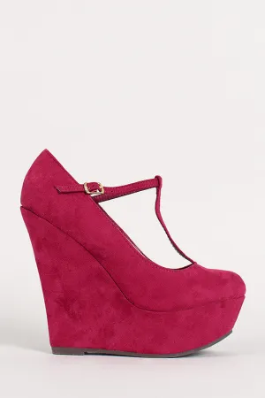 Round Toe Buckled Round Toe Platform Wedge