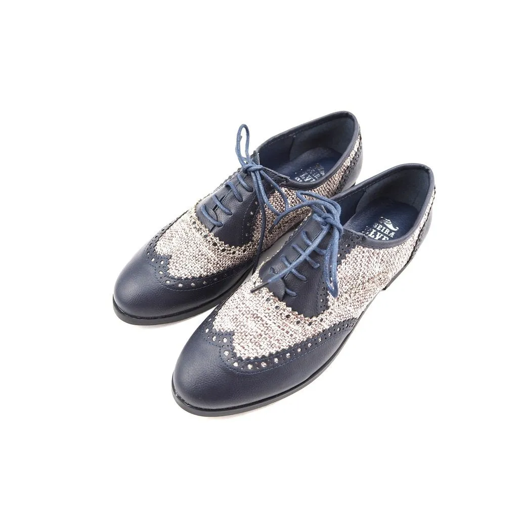 Santino blue canvas loafers