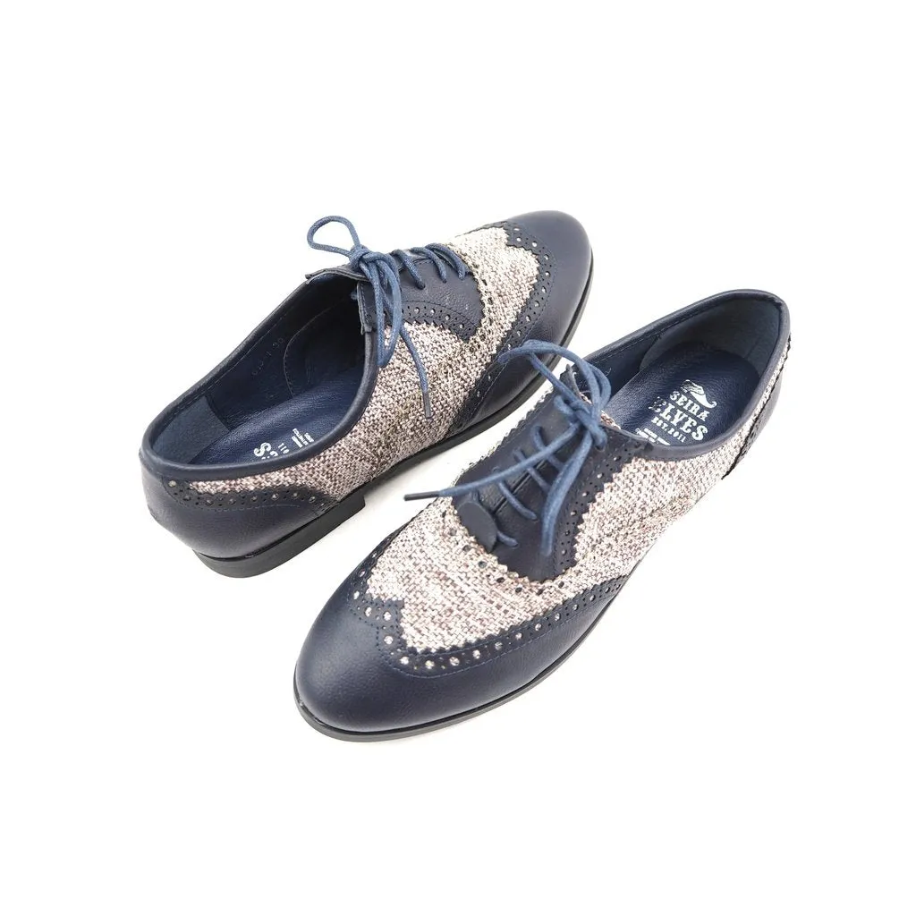 Santino blue canvas loafers