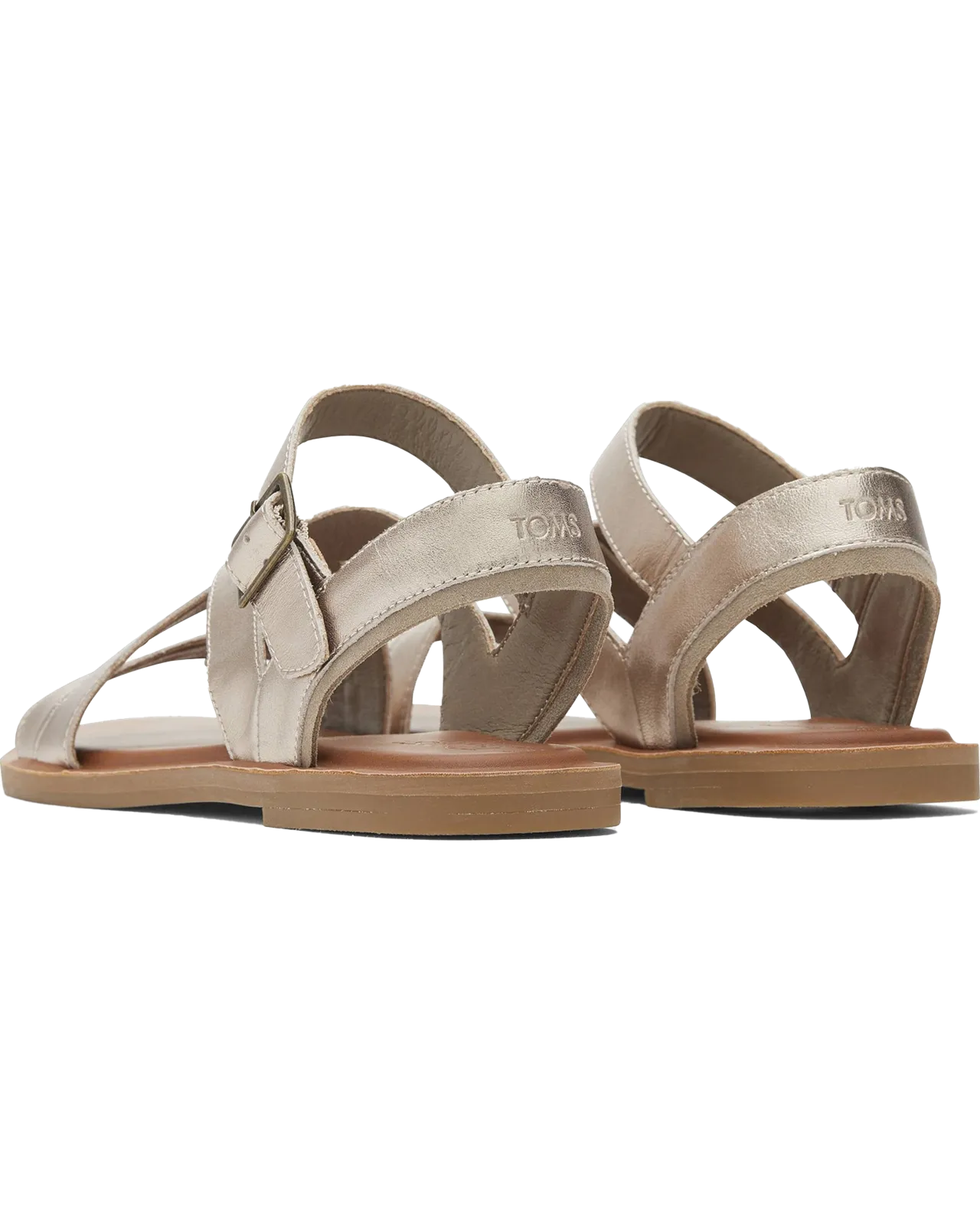 Sloane Leather Strappy Sandals in Light Gold