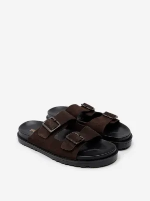 SOLEPLAY Dark Brown Dual-Strap Slides