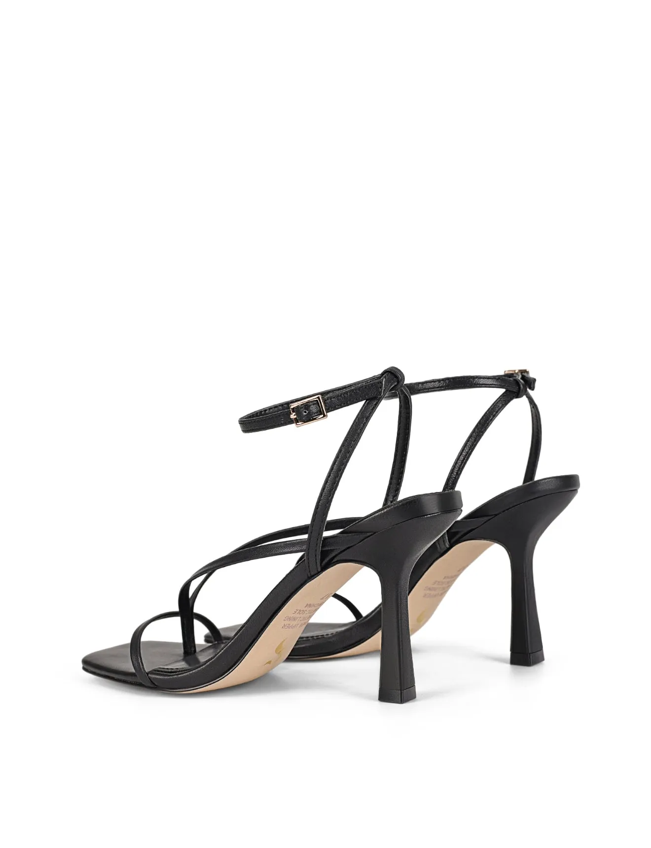 Spice Strappy Sandals - Black Leather