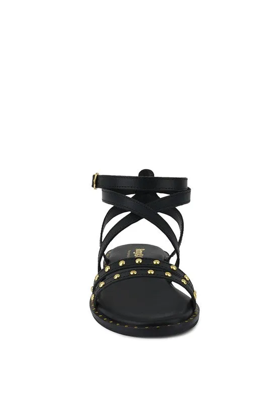 Studs Ankle Strappy Sandals