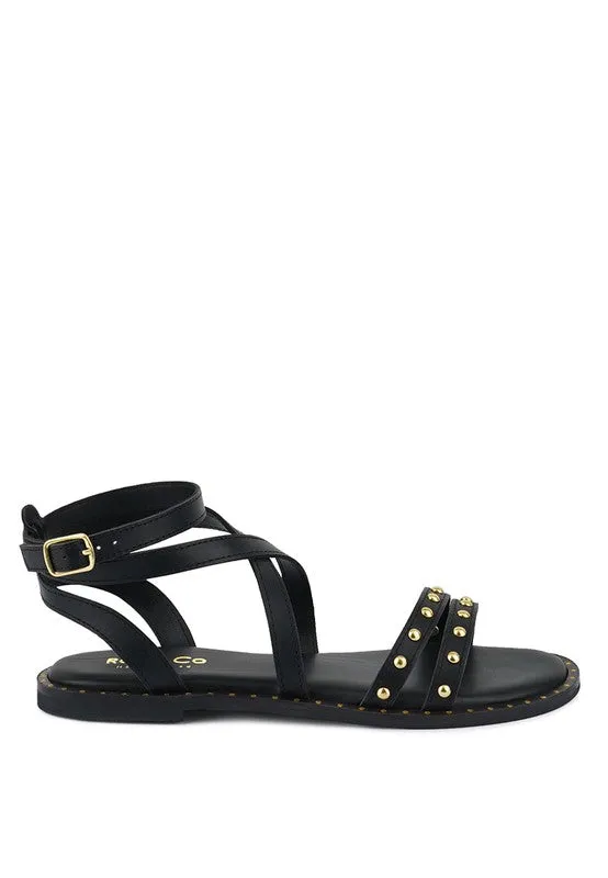 Studs Ankle Strappy Sandals