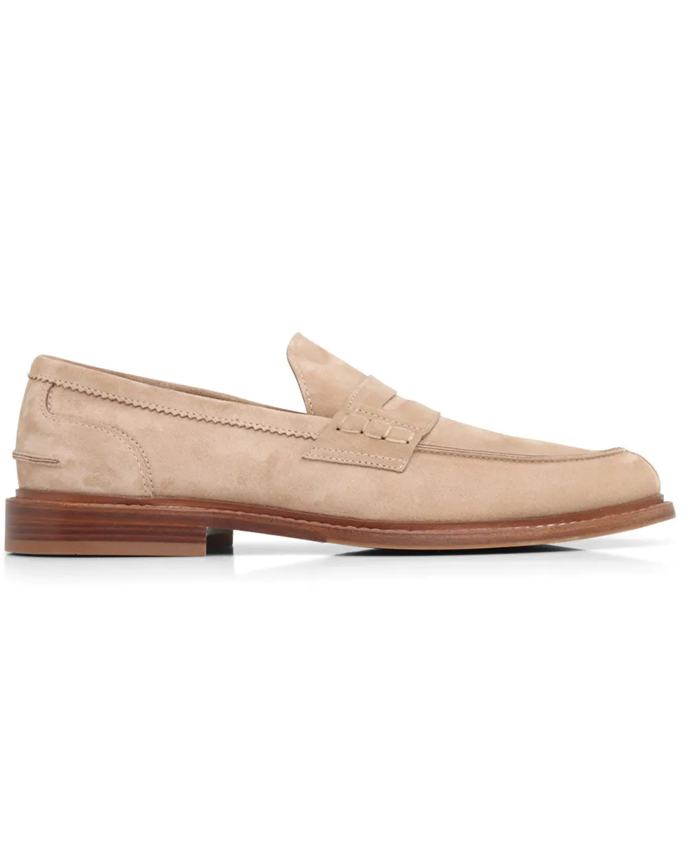 Suede Penny Loafer in Tobacco