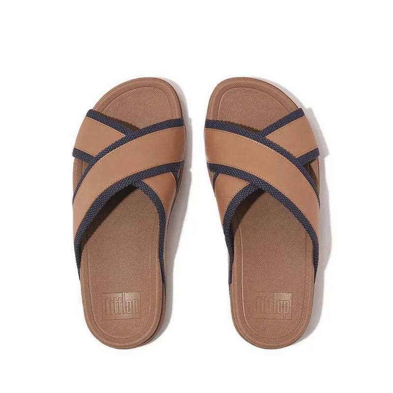 Surfer Men's Webbing/Leather Cross Slides