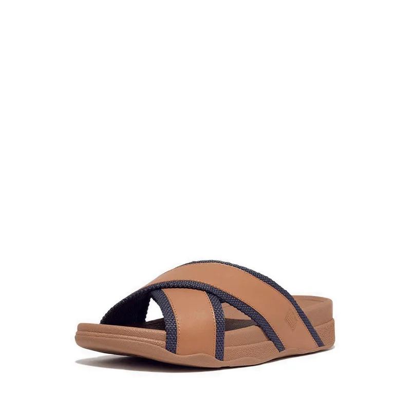 Surfer Men's Webbing/Leather Cross Slides