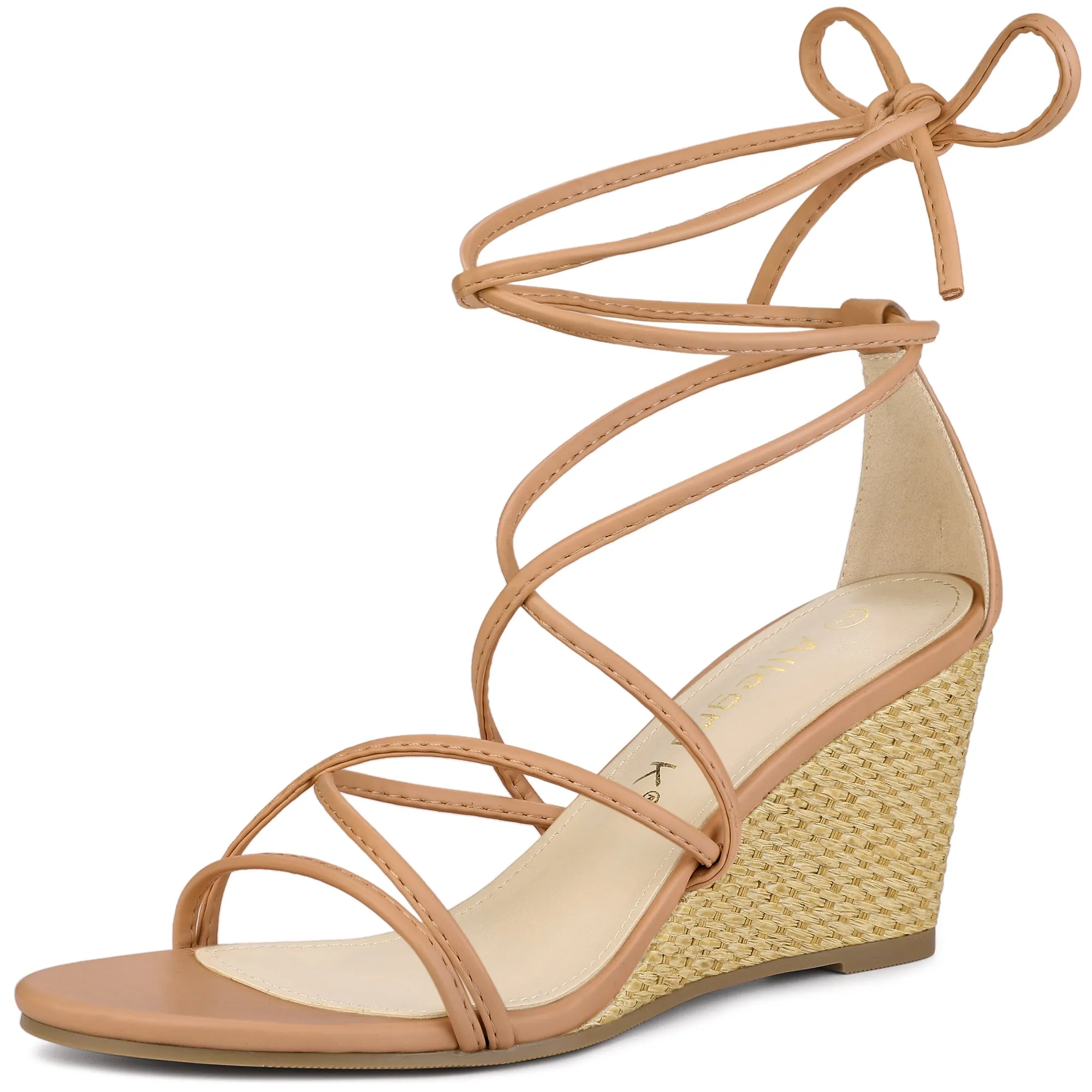 Wedge Heel Lace Up Strappy Low Wedges Sandals