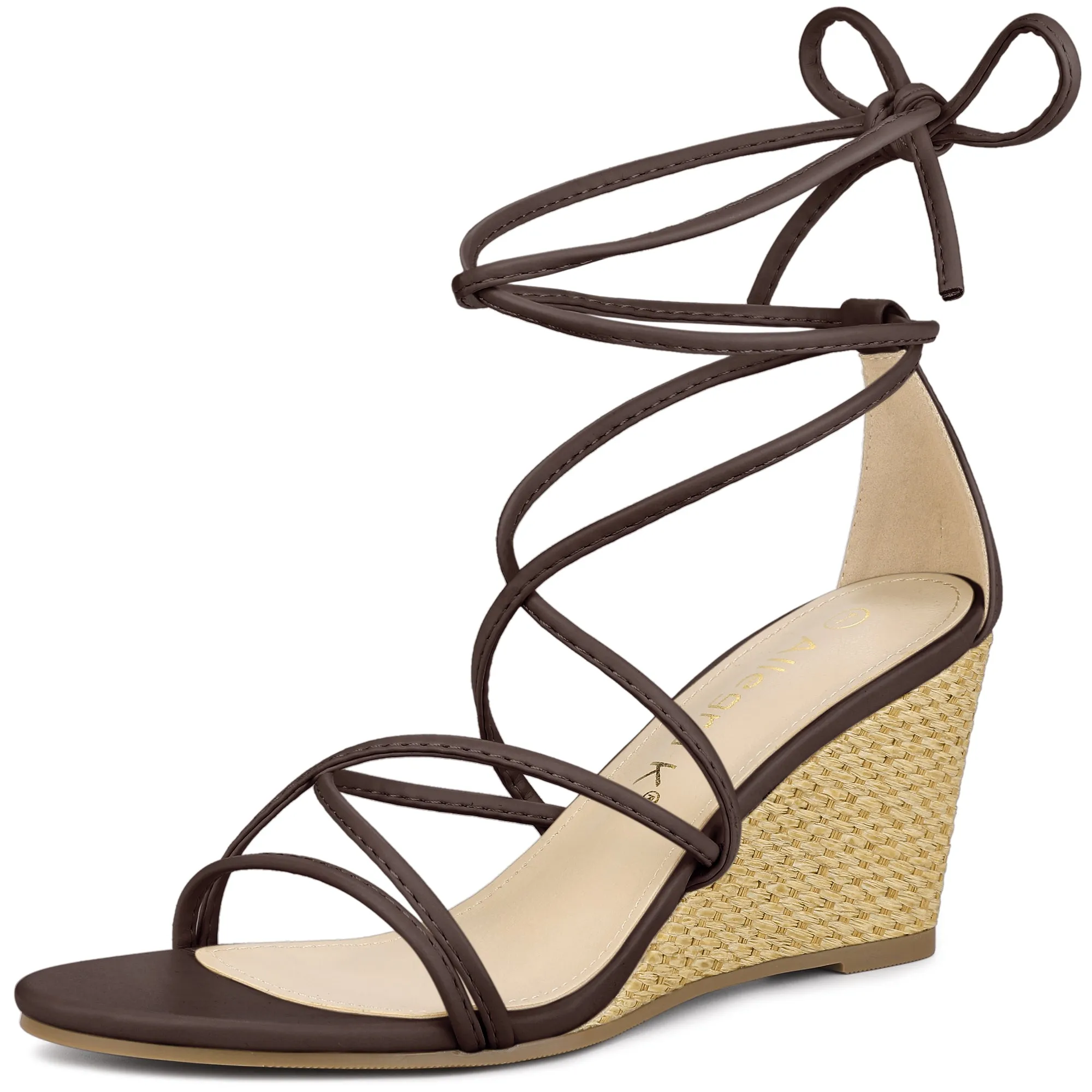 Wedge Heel Lace Up Strappy Low Wedges Sandals