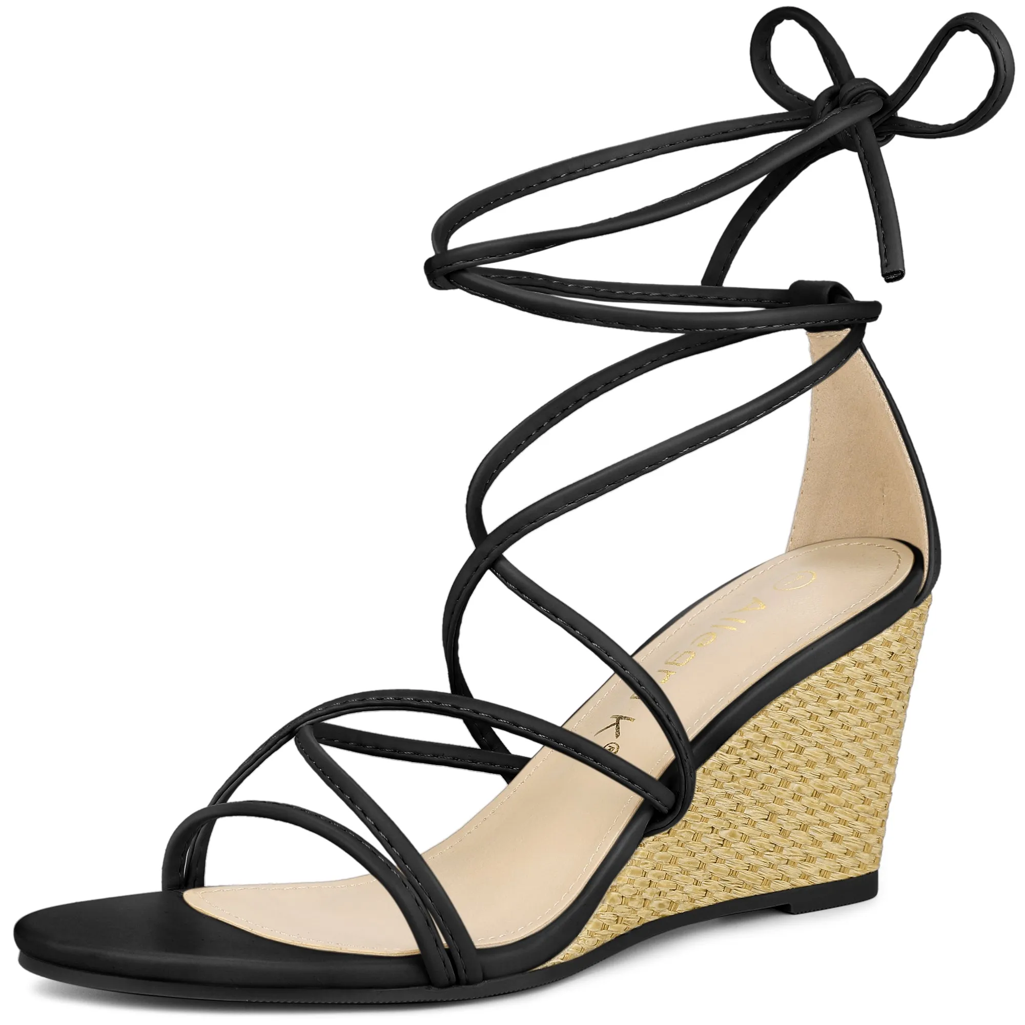 Wedge Heel Lace Up Strappy Low Wedges Sandals