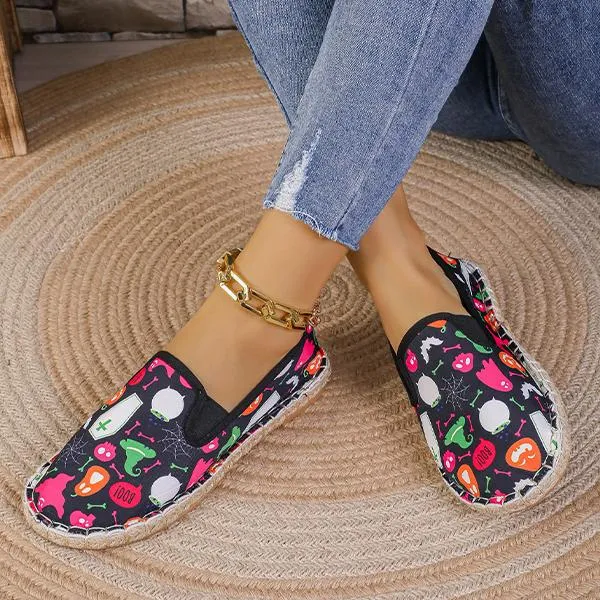 Women's Casual Festival Printed Flat Canvas Shoes 79503866S